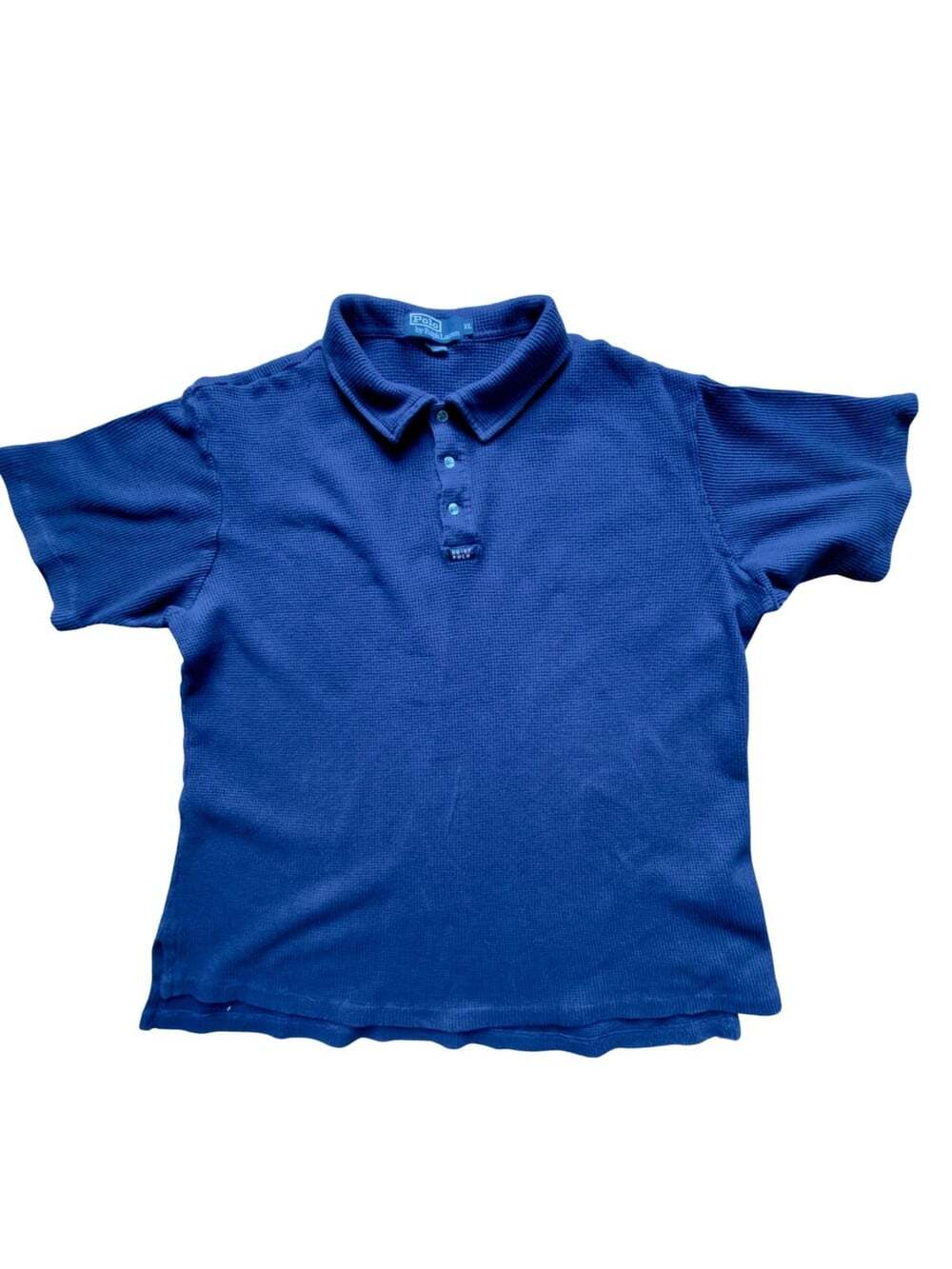 Polo Ralph Lauren Waffle Knit Polo Shirt Mens XL Blue Textured Cotton